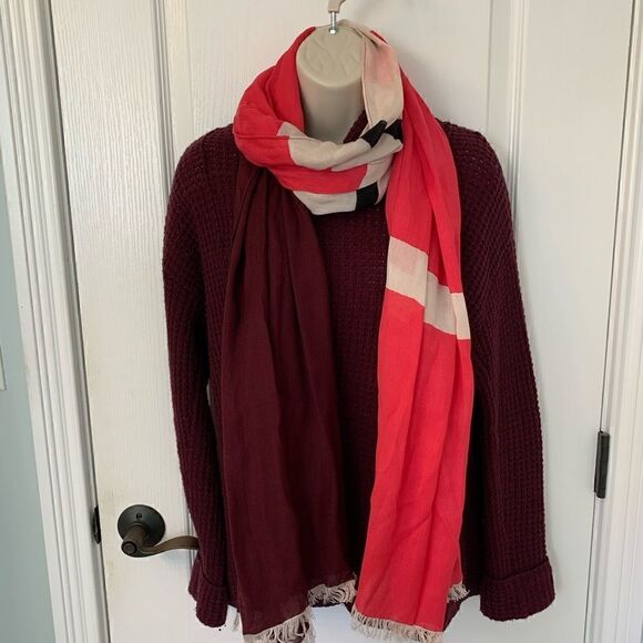 Kate Spade Pink Multi Color Scarf! ♠️ ❤️ - Picture 3 of 6